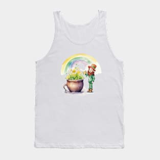 Watercolor Leprechaun Tank Top